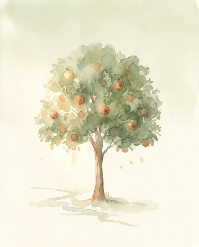 Watercolor tree, Day 60: full