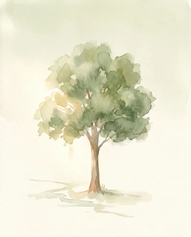 Watercolor tree, Day 30: first fruit